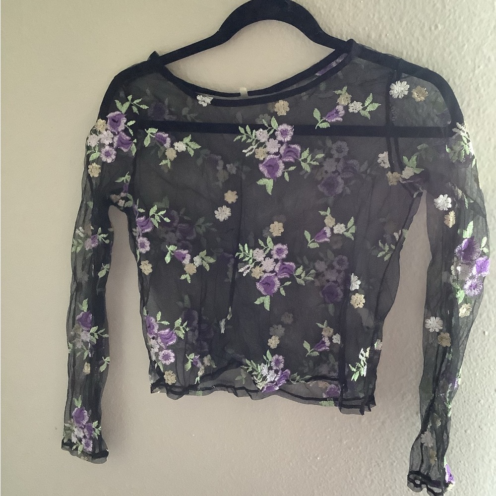 floral lace shirt